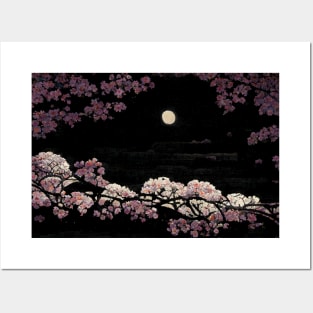 Moonlit Cherry Blossom 3 Posters and Art